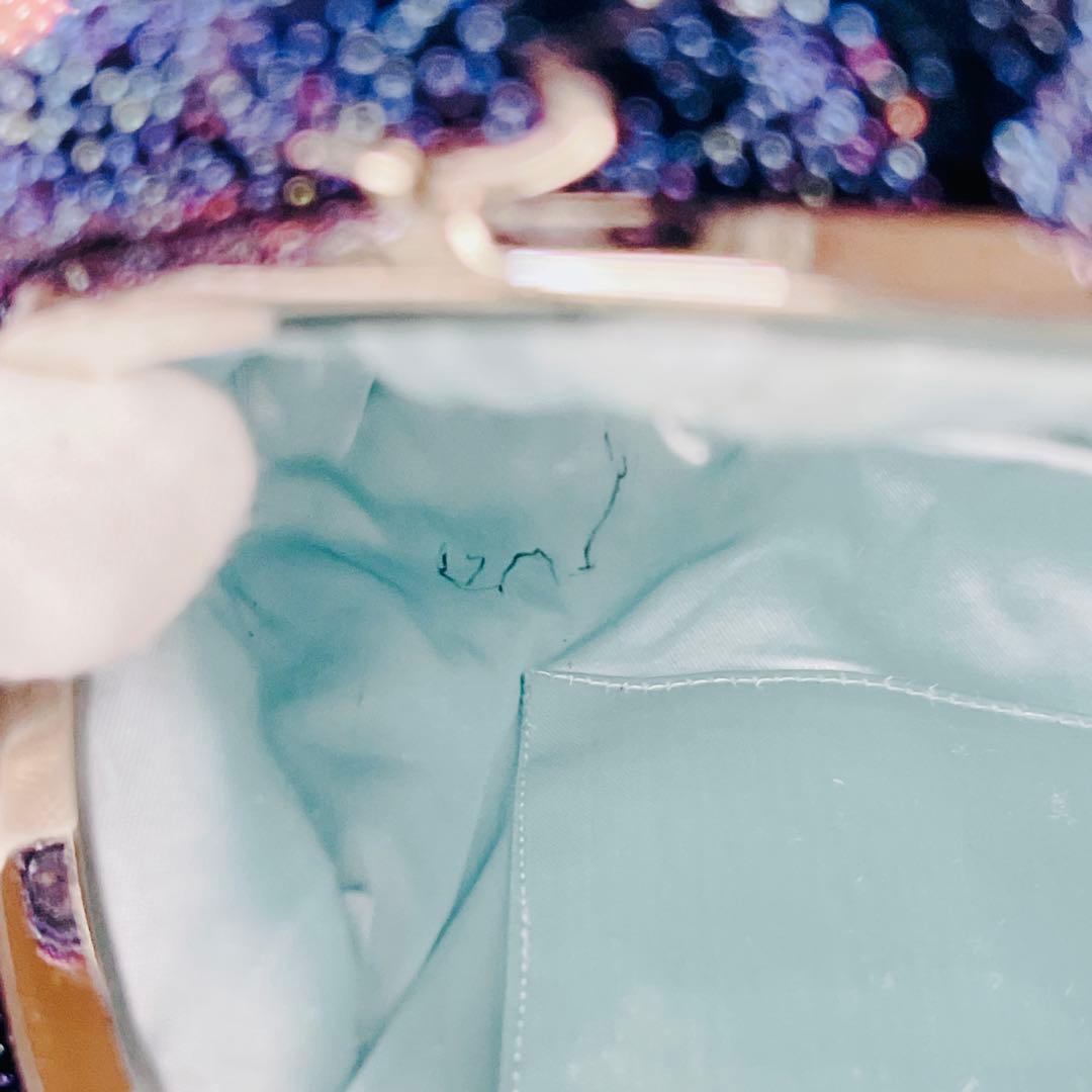 ビーズバッグ 花柄 フラワー ギャザー ハンドバッグ ヴィンテージ レトロ