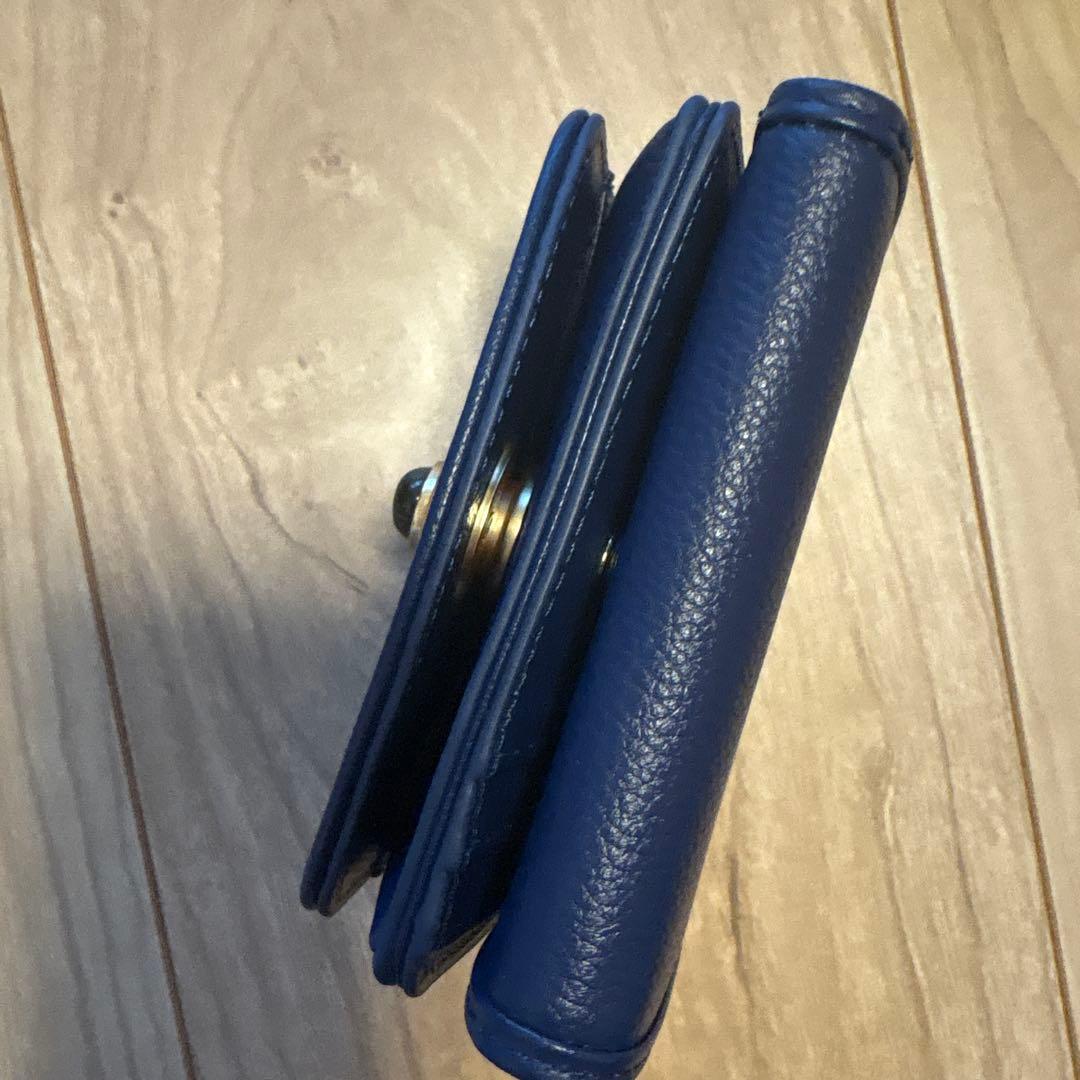 明日まで限定価格+新品*ハシバミの天然石ミニウォレットNavy/ラブラドライト*