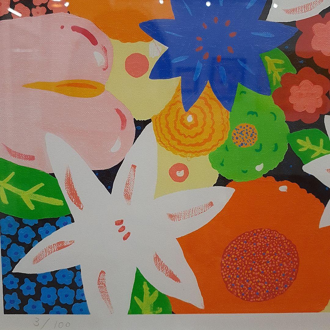 ジークレー版画 ミックスフラワー 3/100エディション A3サイズ 額付き