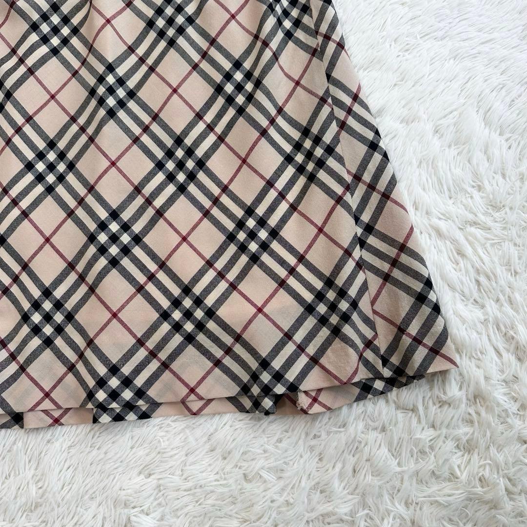 バーバリー 大きいサイズ ノバチェック タック フレアスカート ベージュ 15号