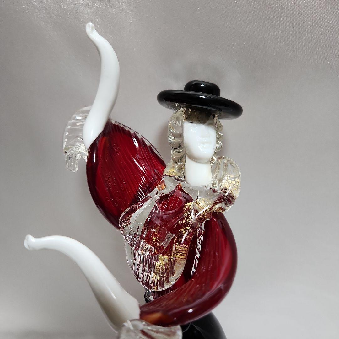 ま*ん様 ベネチアンガラス ペアドール ムラーノガラス ダンス イタリア