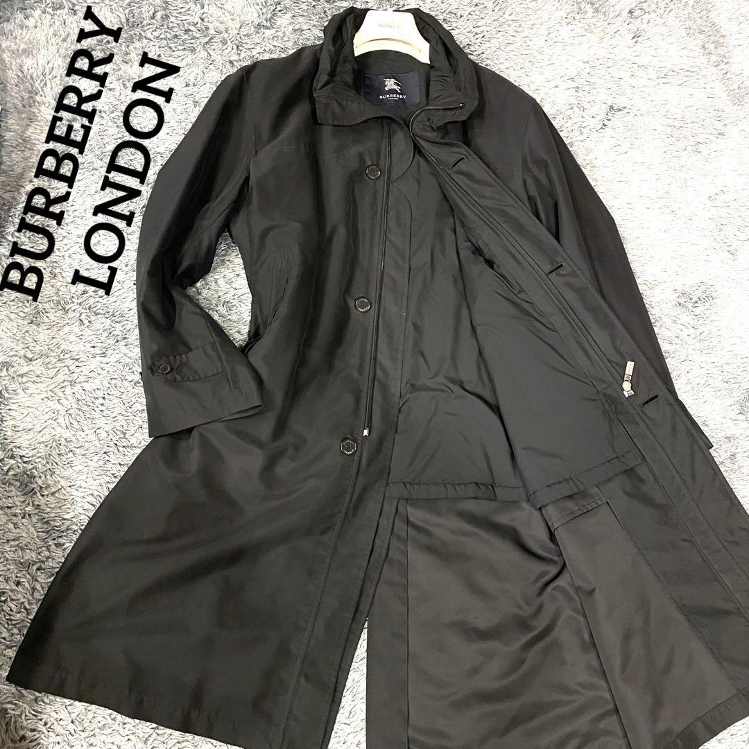 BURBERRY LONDON】バーバリーステンカラーコート 黒ライナー付