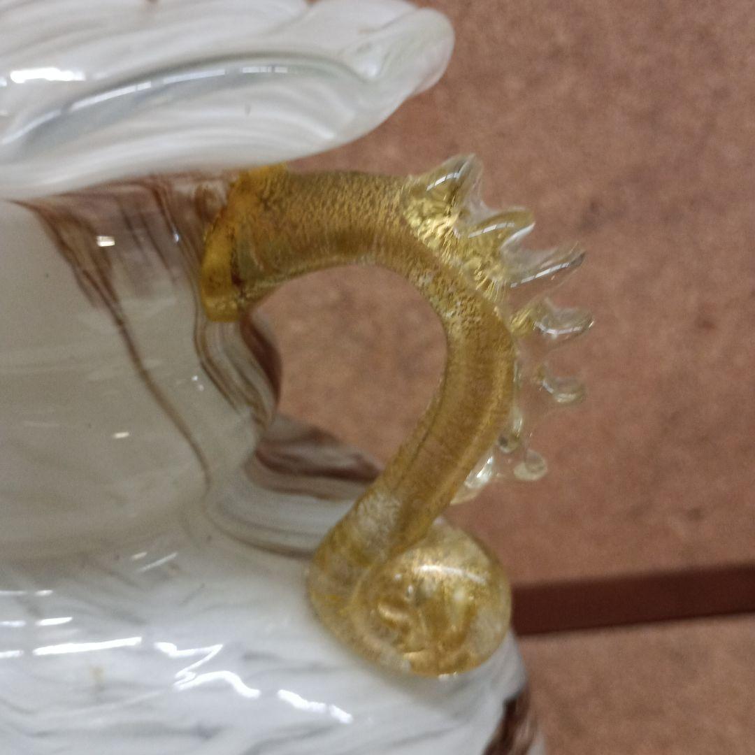 3979）岩田ガラス 金彩双耳 花瓶 花器 フラワーベース