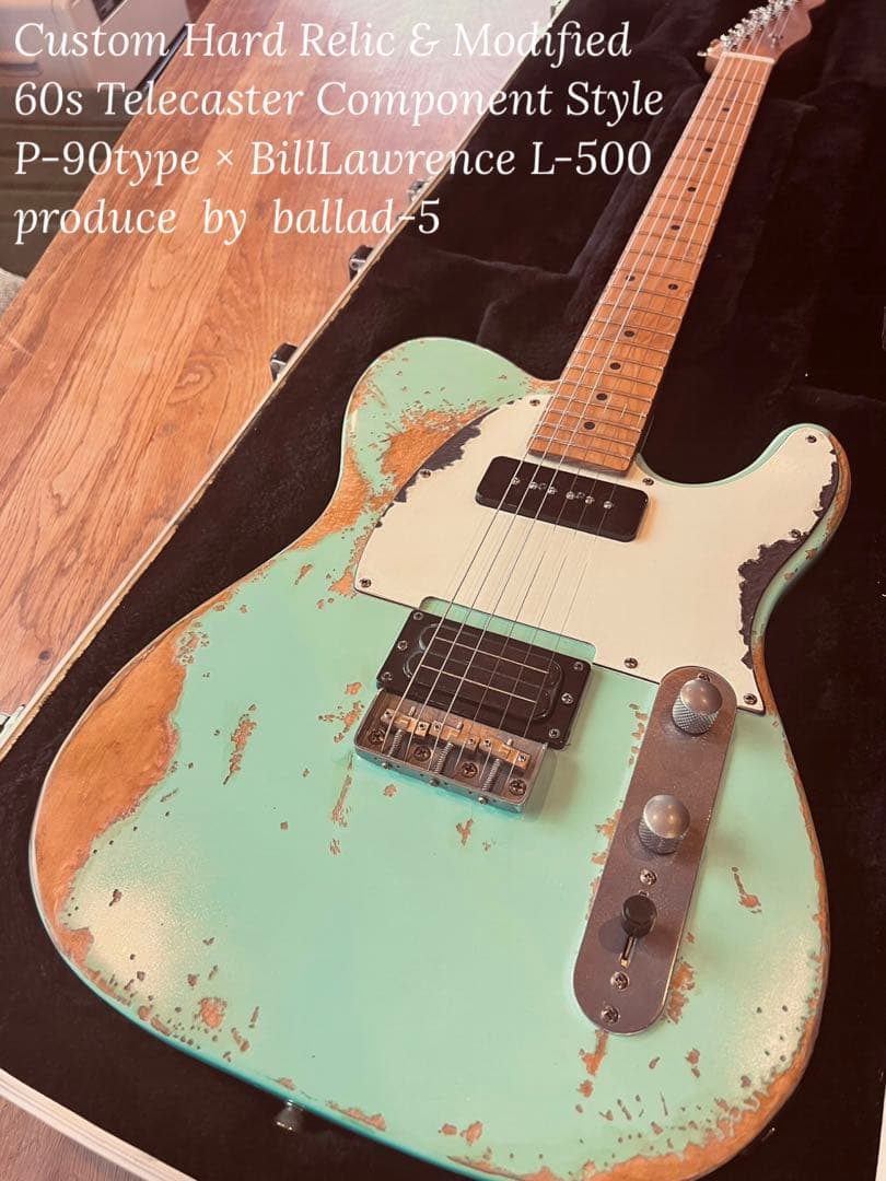 ⭐︎ハードレリックテレキャスタータイプ/P-90×L-500/サーフグリーン⭐︎