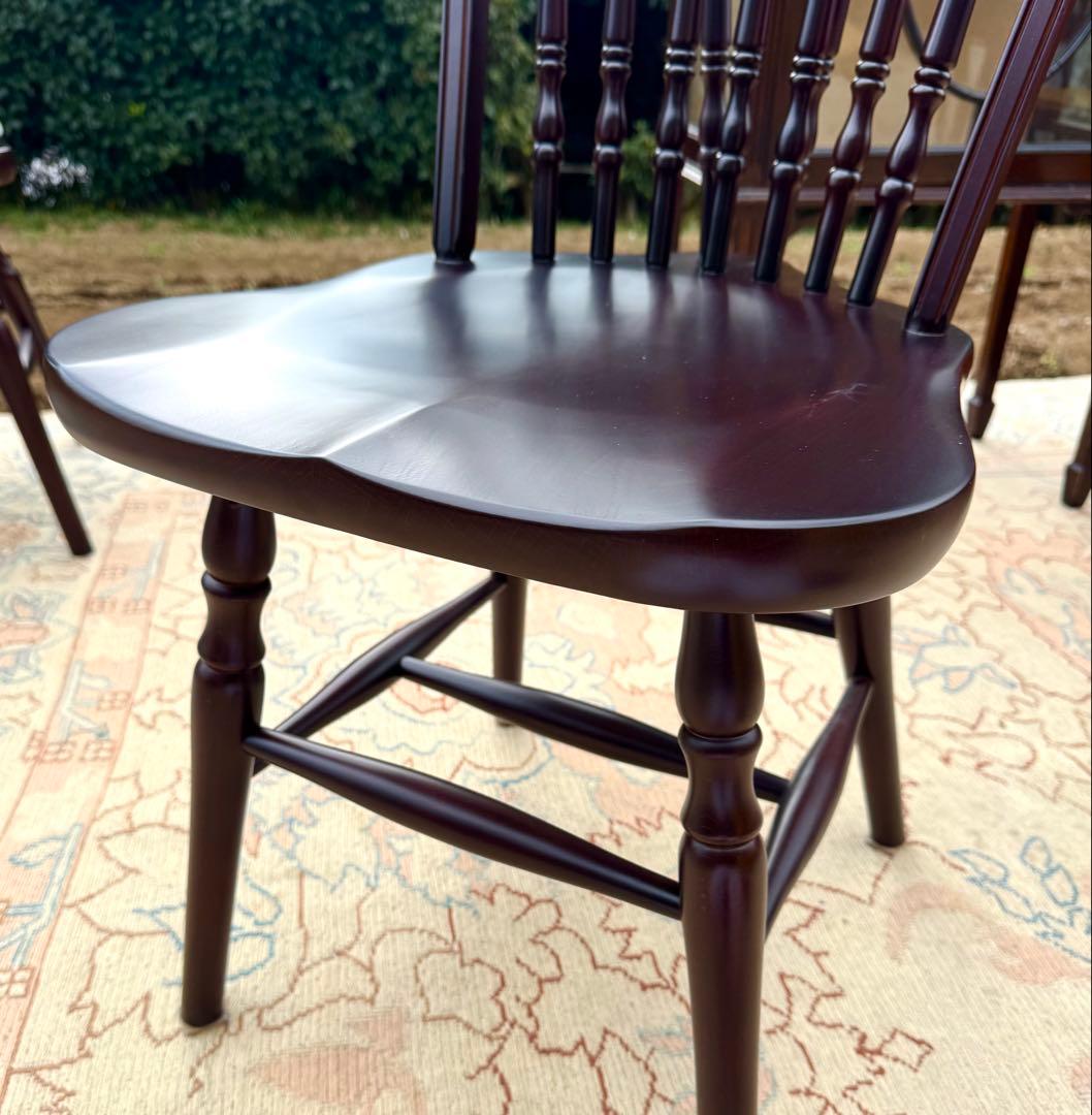 美品 秋田木工 ウィンザーチェア No.500 IDC大塚家具 クッション付