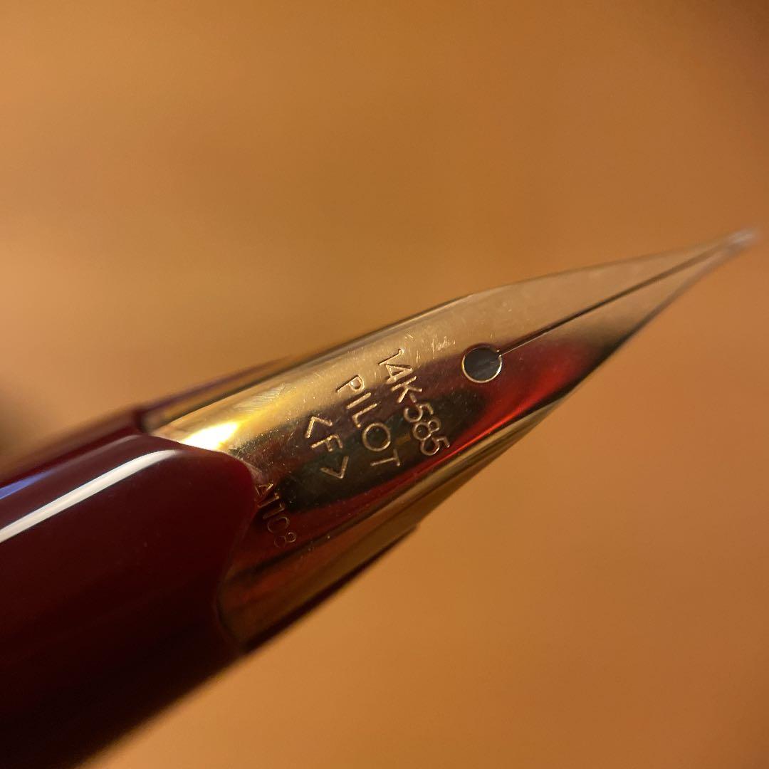 新品 廃盤 パイロット DP-500 デスクペン 万年筆 赤軸 14k F