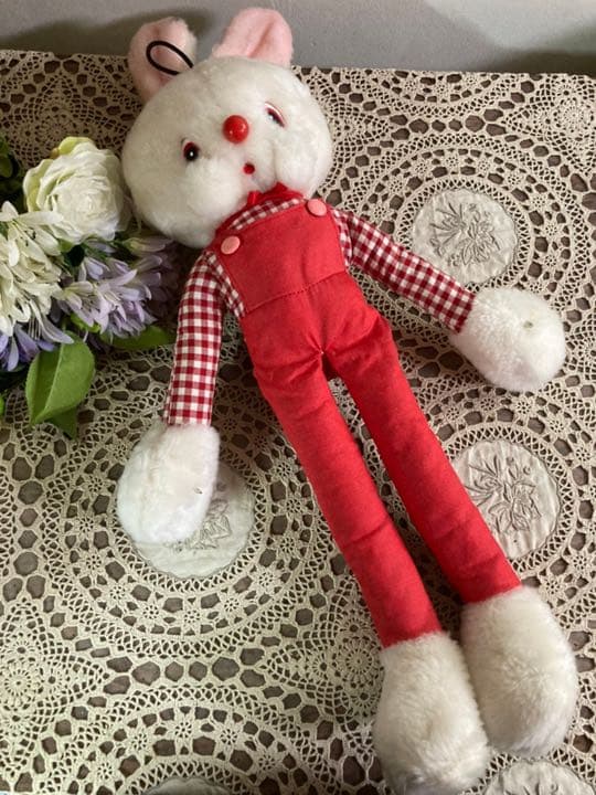 脚長 うさぎ ぬいぐるみ 昭和レトロ 当時物 インテリア レトロポップ