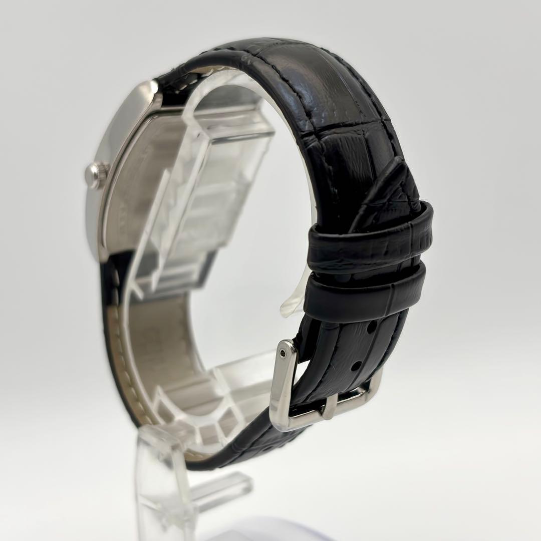 稼働✨Dunhill デイト スクエア シルバー メンズ 腕時計 新品ベルト