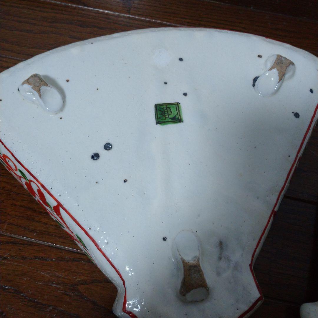 大特価‼️ 最終値下げ‼️ 中垣連次作‼️ 赤絵 扇型 蓋物‼️ 一点物