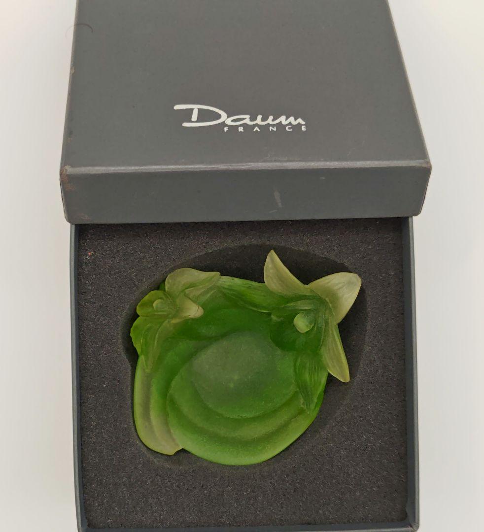 Daum ドームグリーンの花 パートドべール ガラス クリスタル