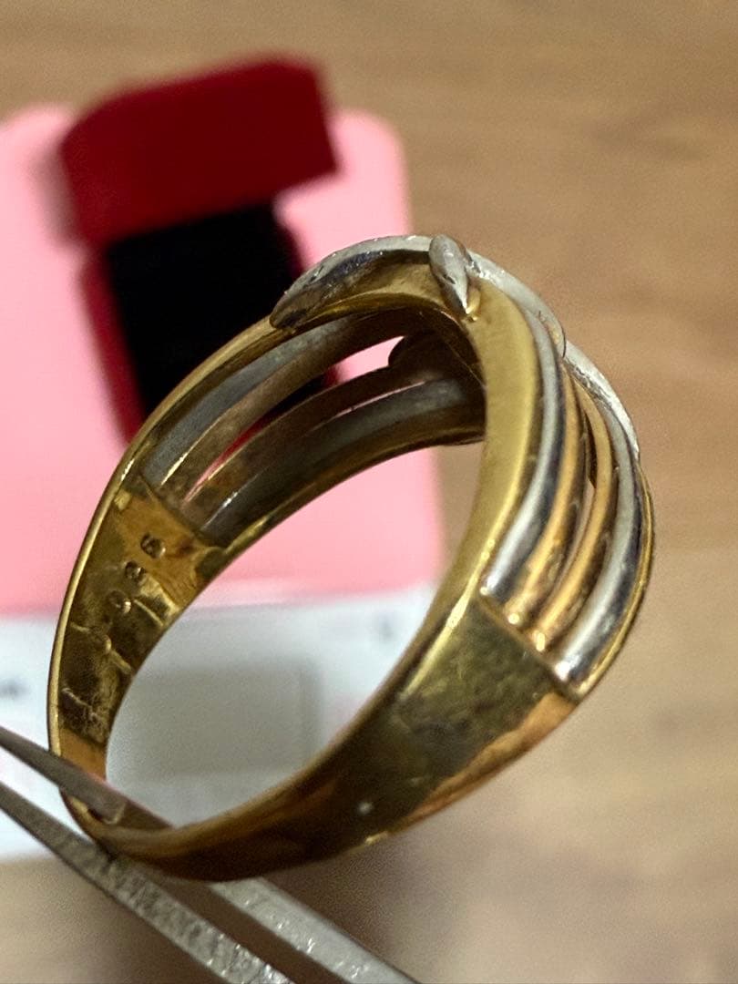 K18プラチナコンビダイアモンドリング3g