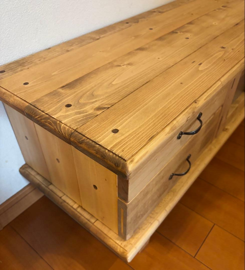 テレビ台 AVボード ハンドメイド120cmサイズ パイン無垢材 - メルカリ