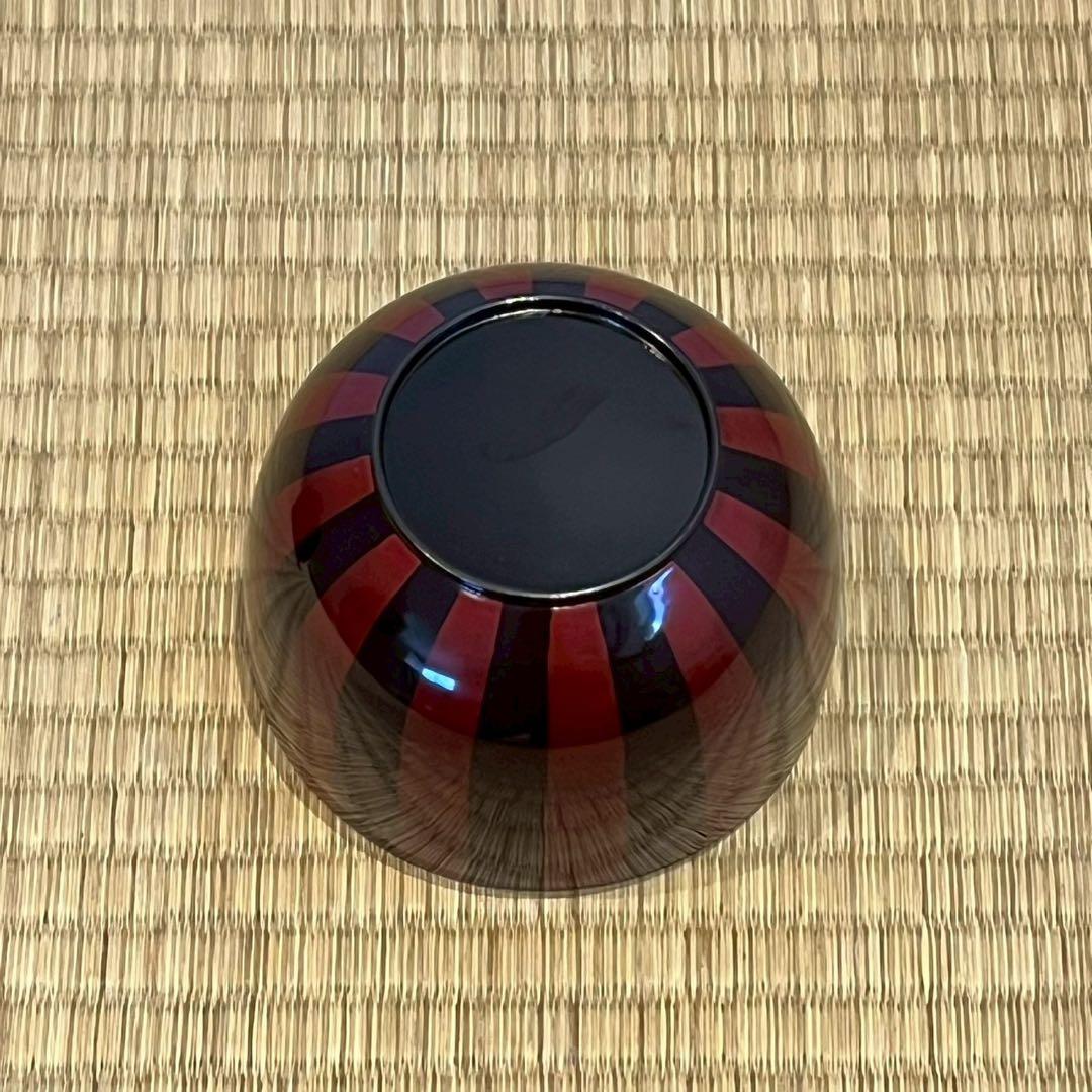 塗師 津田哲司 (哲斎) 縞模様 信玄弁当箱 3客