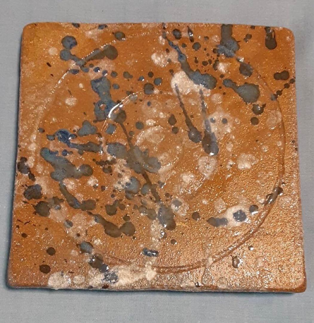 陶芸作品 高台付き角皿4点セット