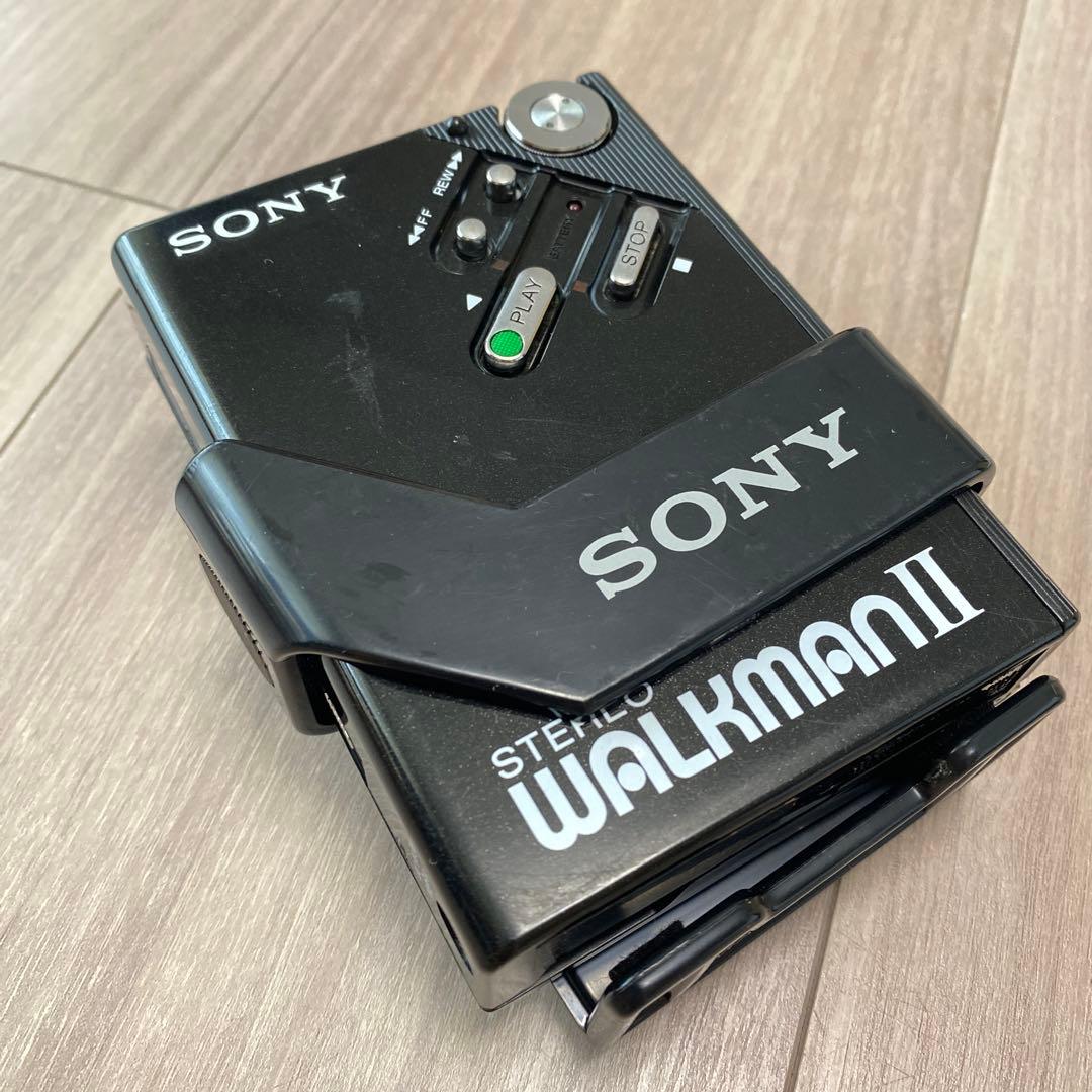 ジャンクSONY WM-2WALKMAN2 ブラックカセットウォークマン2