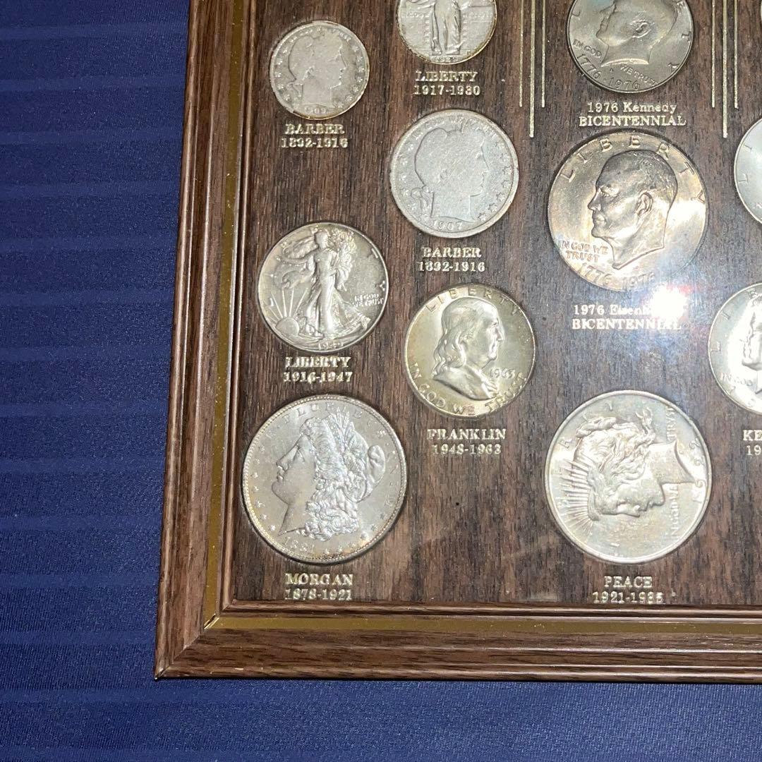 アメリカ 銀貨 US Type Coin Set 20世紀 古銭 硬貨 フレーム - メルカリ