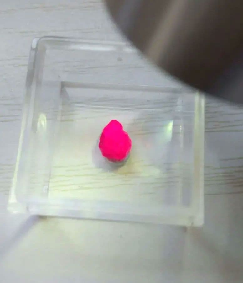 ピジョンブラッド ルビー　蛍光宝石鉱物標本 アフガニスタン産ルビー原石 標本 蛍光鉱物（送料無料