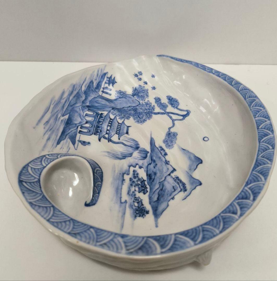 青白磁 貝殻型 陶器皿 31cm