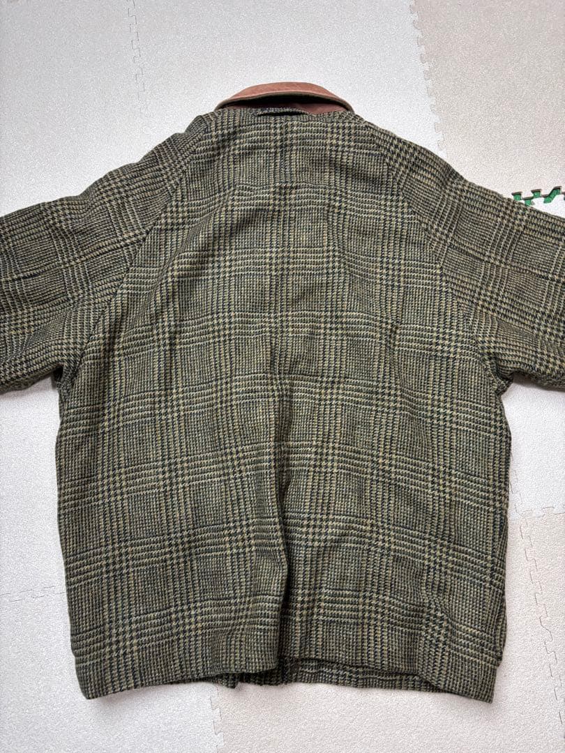 90'sノーティカ NAUTICA ウール ツイード ジャケット 襟レザー