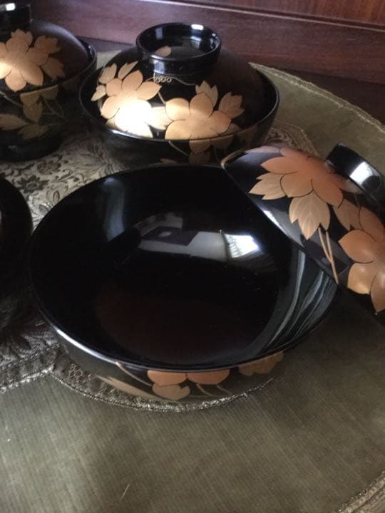 布着請合 輪島塗 蒔絵 吸物椀5客セット 輪島塗】 吸物椀 汁椀