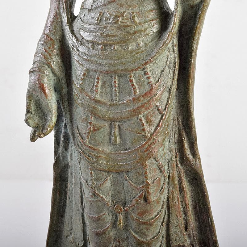 彫刻家 佐々木大樹作 青銅 観音像 仏像 重さ約1.9㎏ 共箱 M R7716B