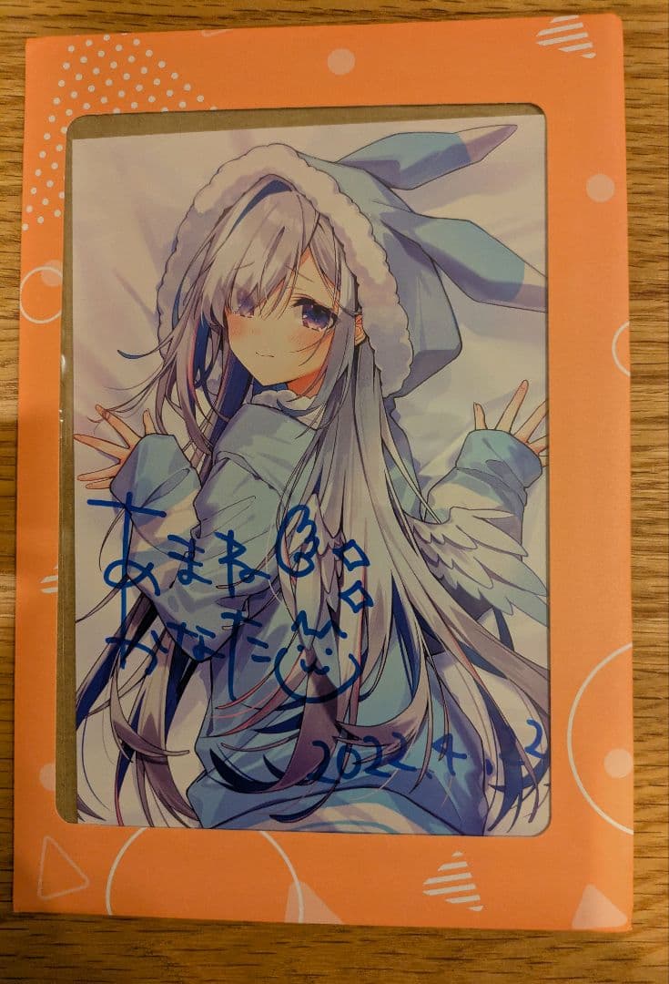 天音かなた 誕生日記念×2 うぱお実装記念箔押し直筆サイン