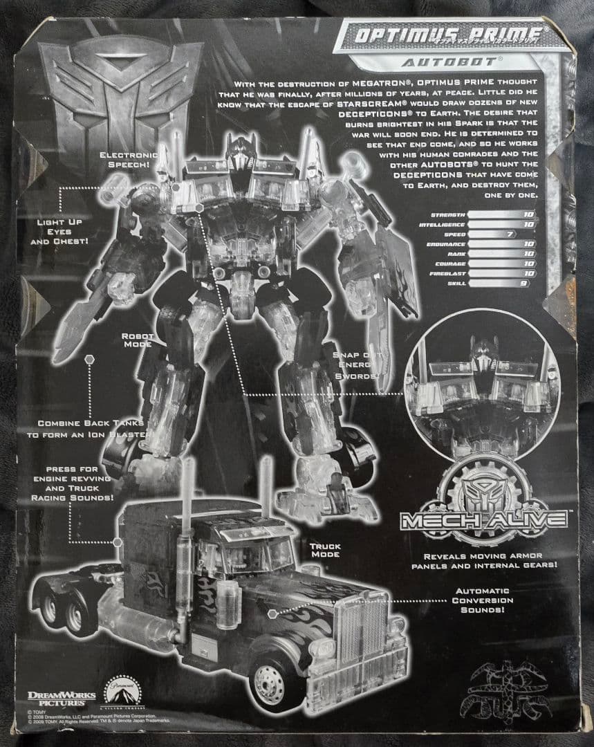 新品　トランスフォーマー たからとみぃくじ A賞 オプティマスプライム　クリア