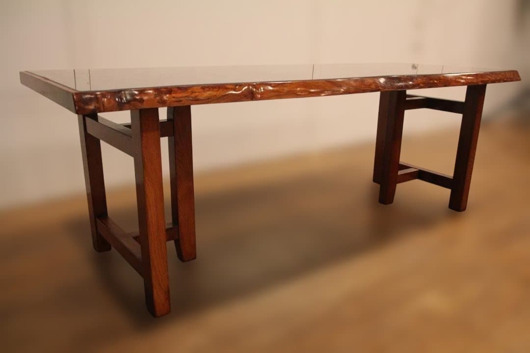 【脚のみ】ケヤキ／木製ダイニングテーブル脚