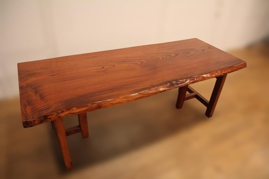 【脚のみ】ケヤキ／木製ダイニングテーブル脚