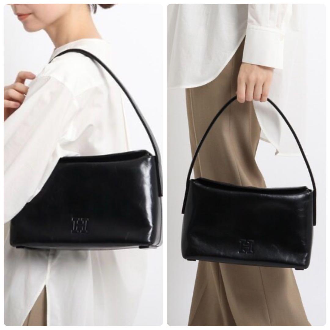 【美品】HIROFU ヒロフ ベリーナ ワンショルダーバッグ ブラック レザー