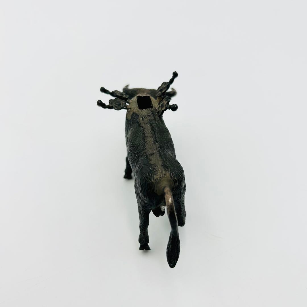 【STERLING925 銀　牛　ピックスタンド】 オブジェ 金属工芸86.0g