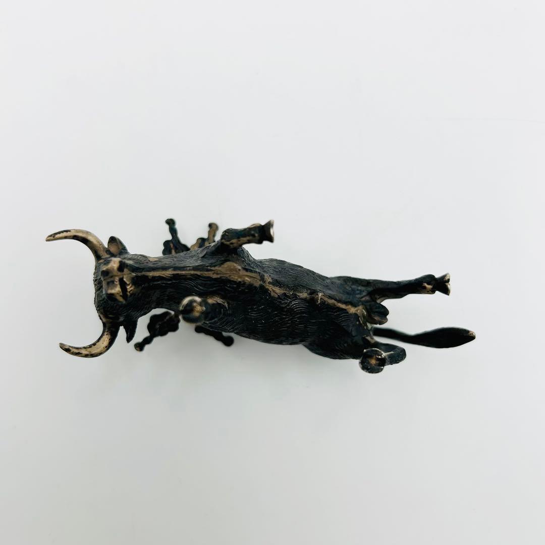 【STERLING925 銀　牛　ピックスタンド】 オブジェ 金属工芸86.0g