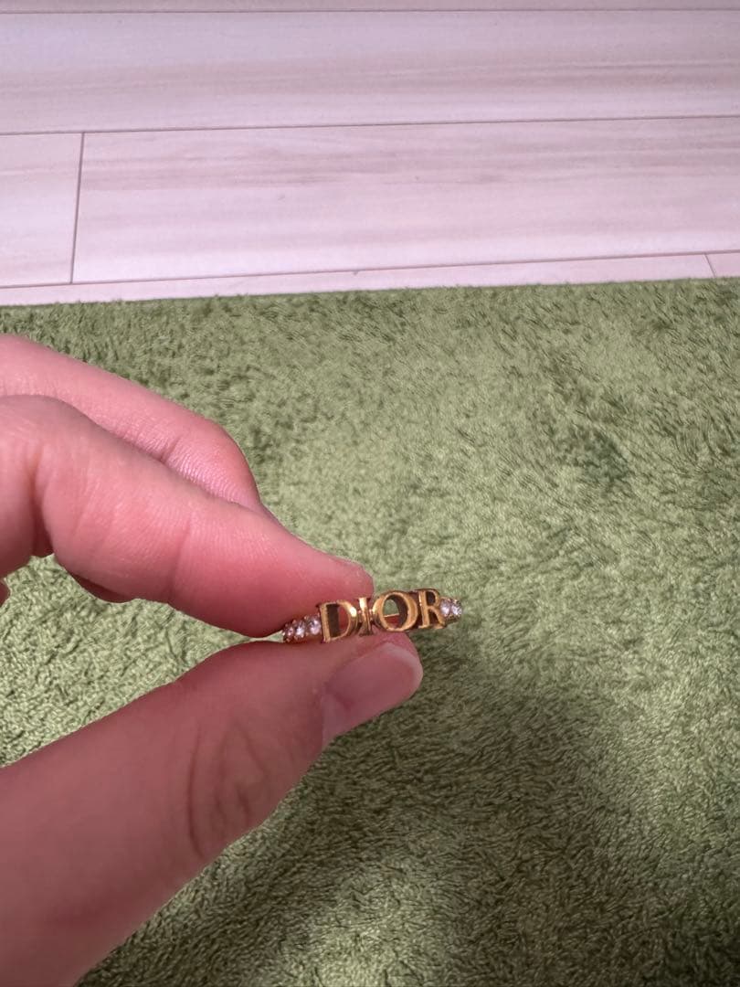 Dior ロゴクリスタルリング　Lサイズ