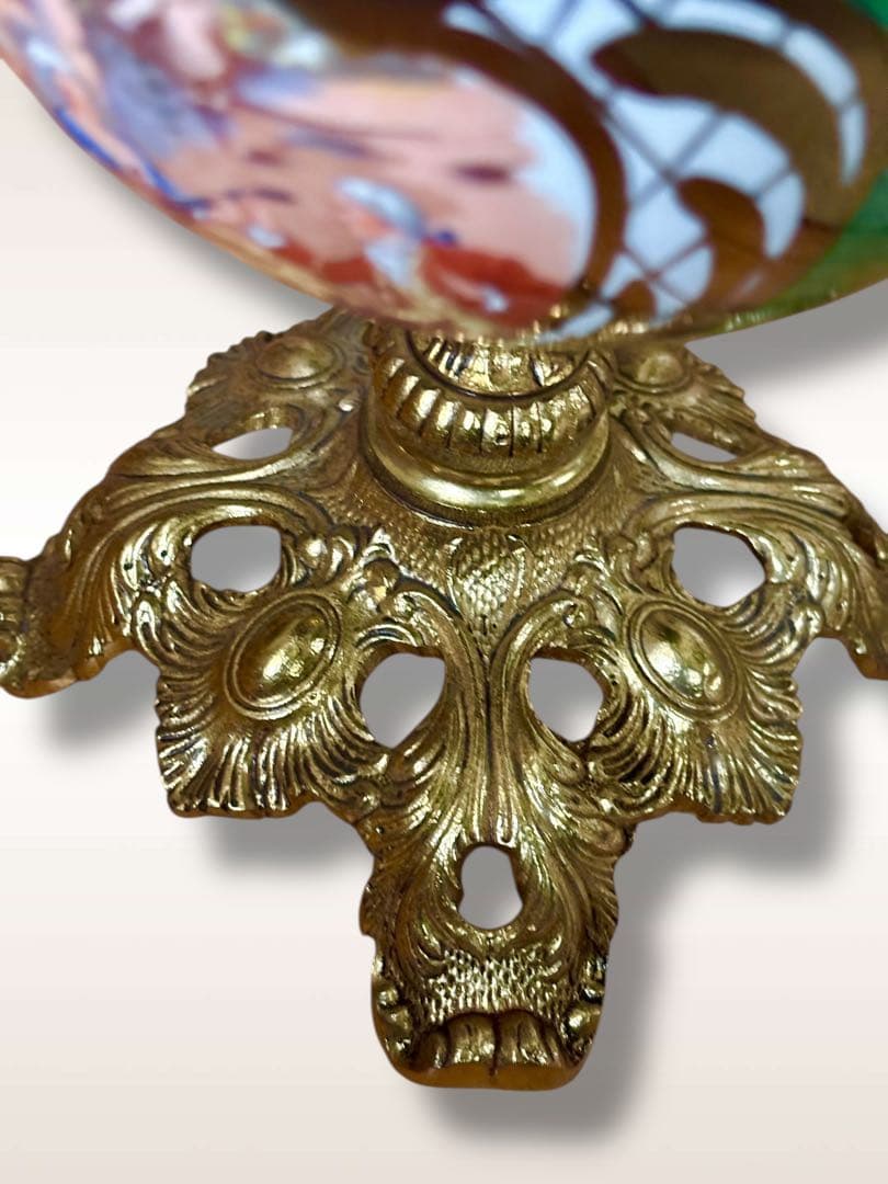 Bronpor スペイン製 デコラティブ花瓶風 ブロンズ装飾 グリーン - 工芸