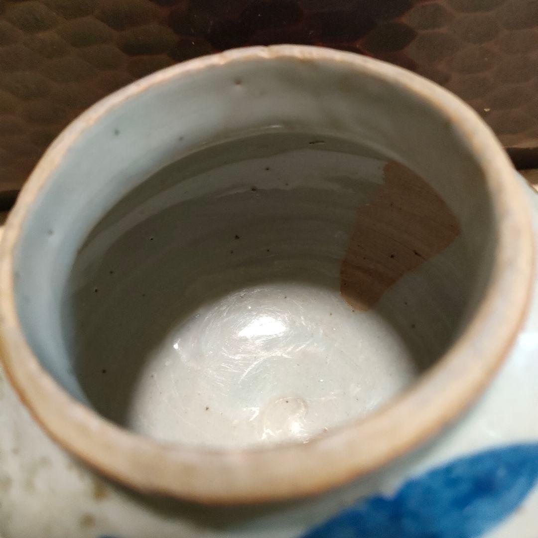 李朝　小壺　染付　朝鮮美術　時代物　骨董アンティーク