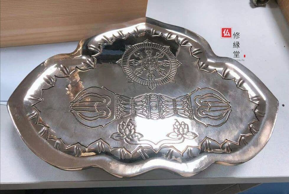 密教法具 真言宗 法器 （大）金剛盤 真鍮製