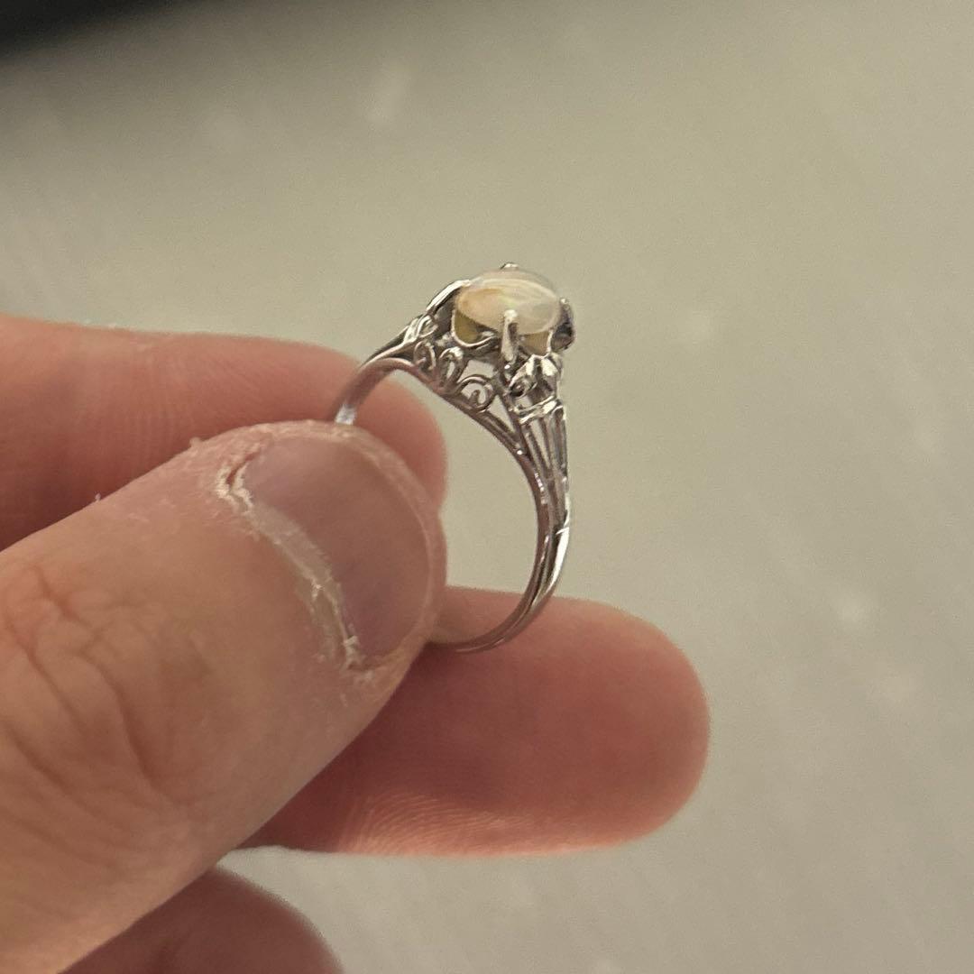 K14 WG ホワイトゴールド 指輪 リング オパール 未検査品