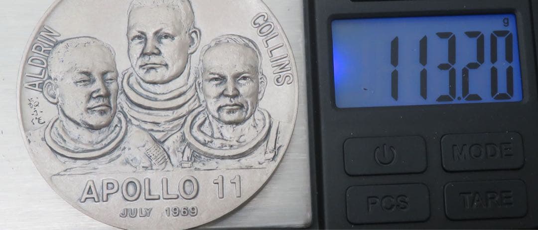 796、アポロ11号月着陸記念純銀メダル 純銀刻印 約113.2g
