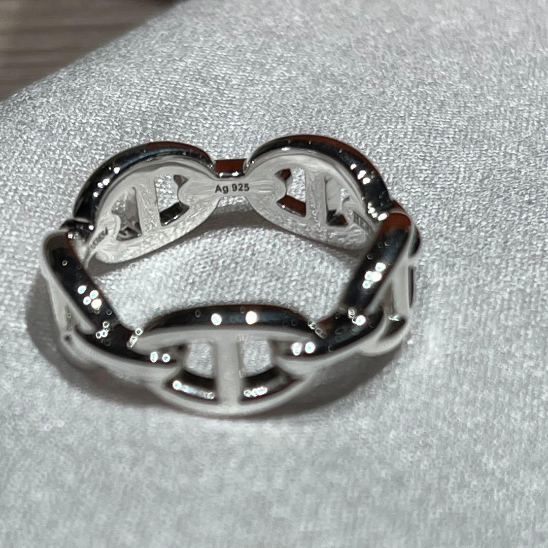 新品正規品　エルメス シェーヌダンクル アンシェネリング 57 シルバーリング