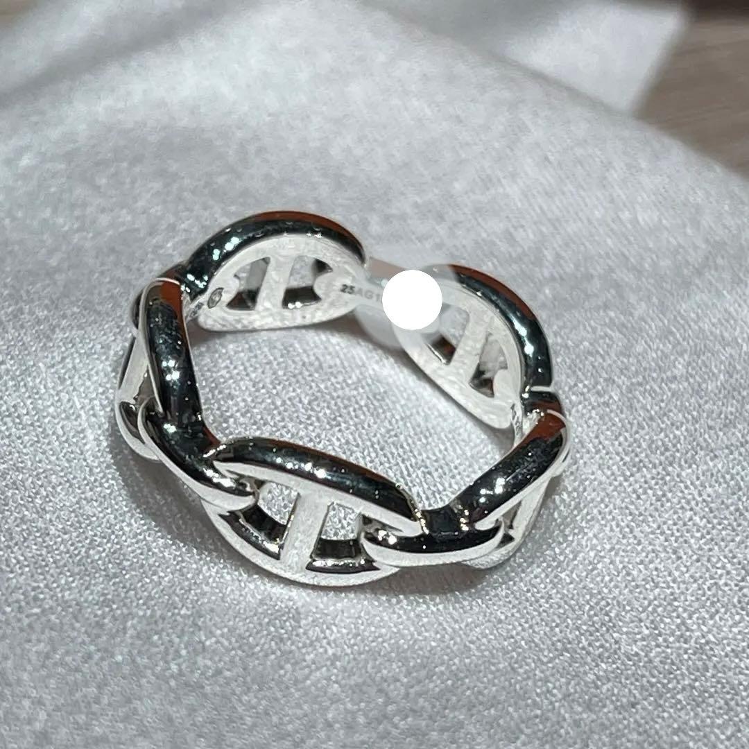 新品正規品　エルメス シェーヌダンクル アンシェネリング 57 シルバーリング