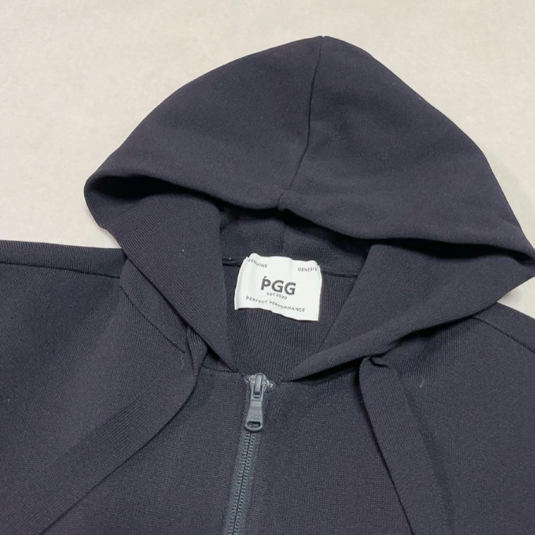 極美品　PGG パーリーゲイツ ジップパーカー ペプラム　ギャザー　ネイビー