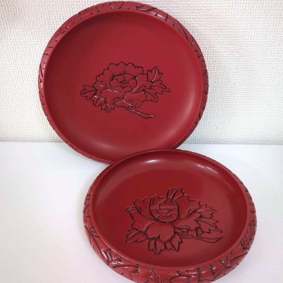 村上木彫堆朱　菓子鉢　大・小セット asahimidori_08t00002