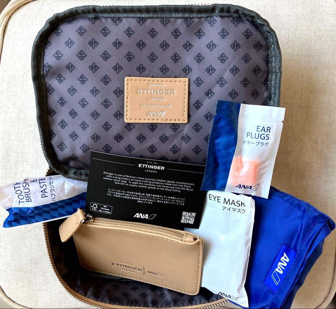 ANA 全日空 ファーストクラス アメニティポーチ ETTINGER ベージュ
