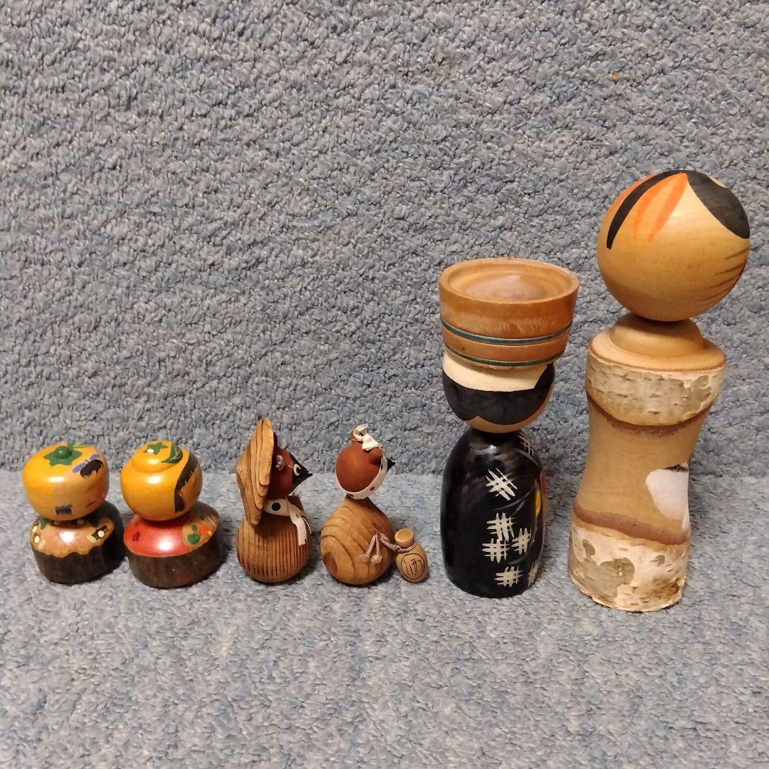 昭和レトロ 木製 伝統工芸 工芸品 小芥子 こけし6体セット 置物