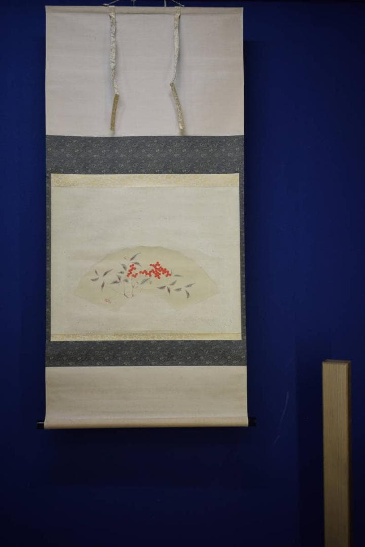 不詳/作者不詳/南天図/扇面/横物/布袋屋掛軸HJ-886