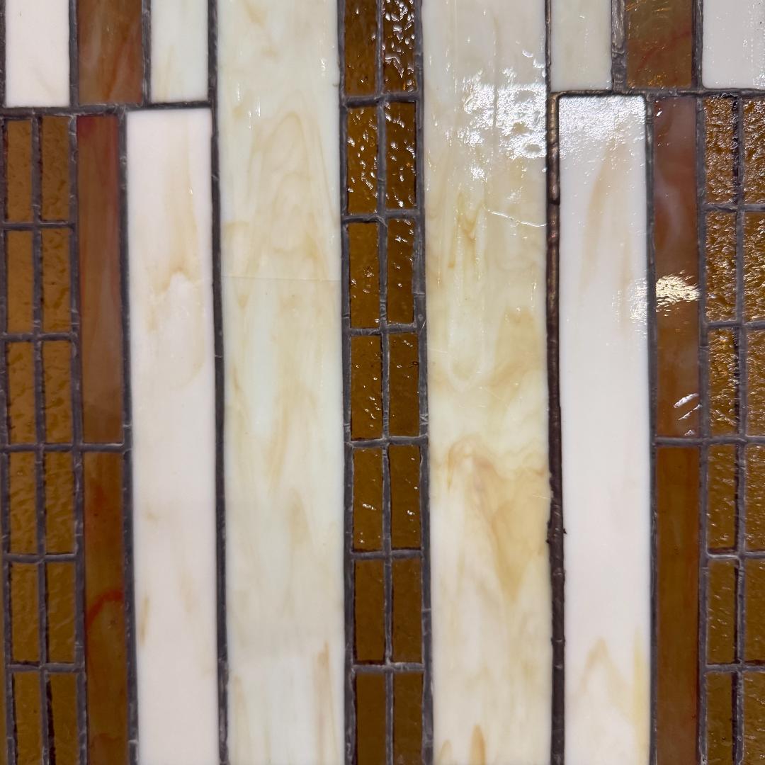 特大 62cm ステンドグラス パネル フランク・ロイド・ライト風 幾何学