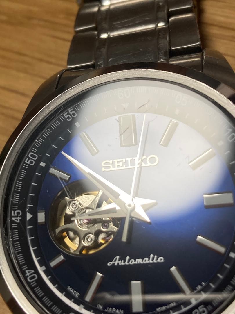 SEIKO SCVE051 自動巻き 時計 ネイビー