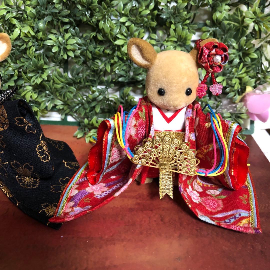 サテツ　ひな祭り着物　シルバニア ハンドメイド