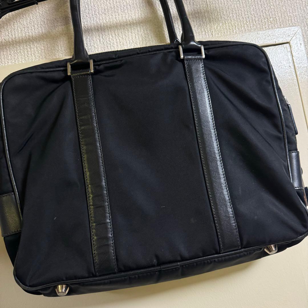 PRADA プラダ ビジネスバッグ ナイロン×サフィアーノ レザー ブラック 黒