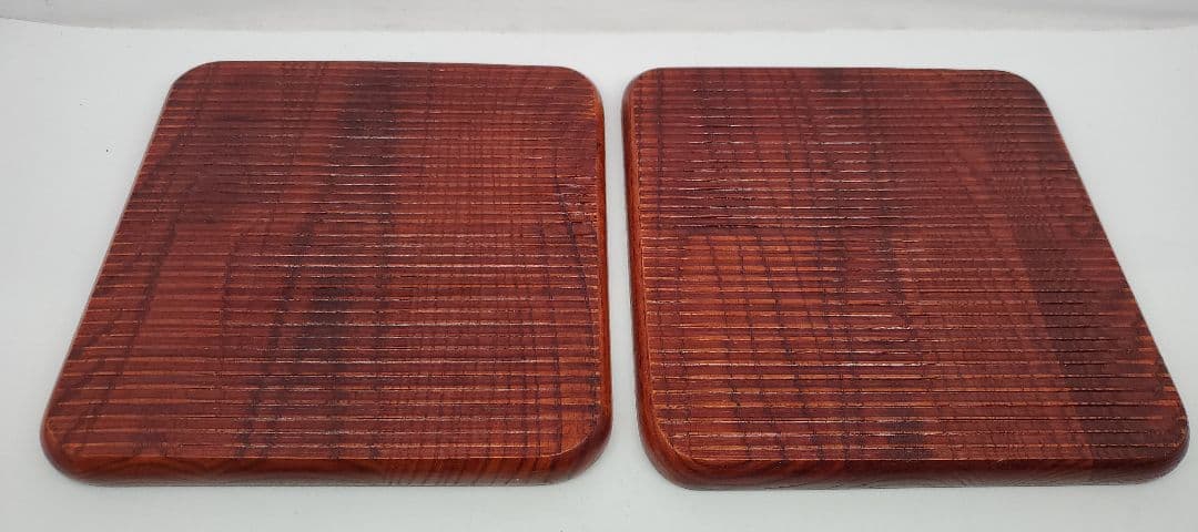 我谷盆　二枚セット　四方盆　トレー　27cm　くり貫き